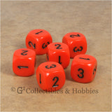 D3 (6 Sided) RPG Dice Set 6pc - Orange