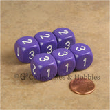 D3 (6 Sided) RPG Dice Set 6pc - Purple