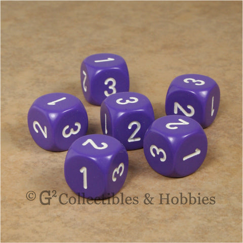 D3 (6 Sided) RPG Dice Set 6pc - Purple