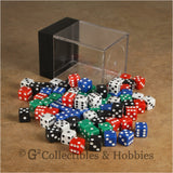 D6 8mm Opaque Multicolored with White/Black Pips 80pc Dice Set