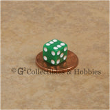 D6 8mm Opaque Green with White Pips 20pc Dice Set