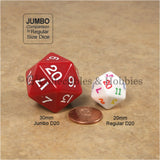 Jumbo RPG 7pc Dice & Bag Set - Red with White Numbers