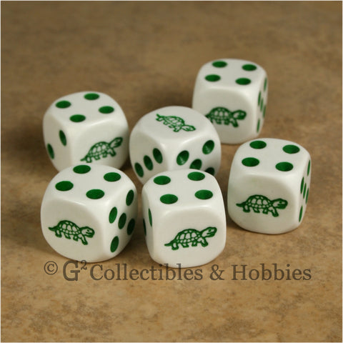 Turtle 6pc Dice Set - White