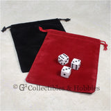 Dice Bag: Large Red & Black Velveteen - 2pc Set