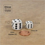 D6 12mm Transparent Green with White Pips 10pc Dice Set