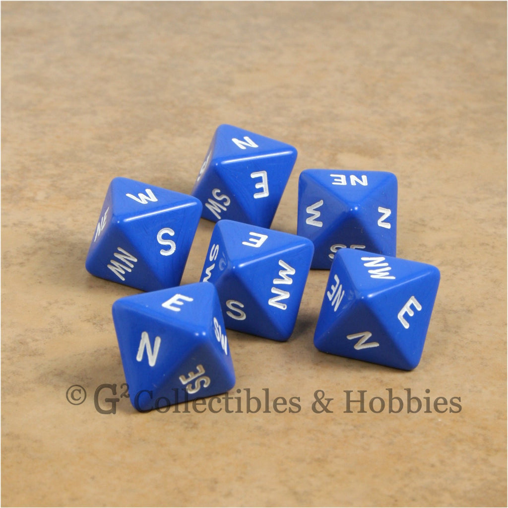 D8 Compass Dice 6pc Set - Blue