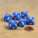 D8 Compass Dice 6pc Set - Blue