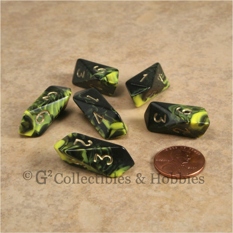D6 Crystal Oblivion Dice 6pc Set - Yellow