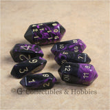 RPG Dice Set Crystal Oblivion Black / Purple with Gold 7pc