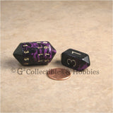 RPG Dice Set Crystal Oblivion Black / Purple with Gold 7pc