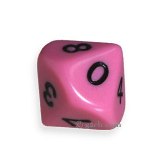 D10 Opaque Pink with Black Numbers