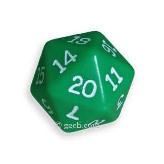 D20 Opaque Green with White Numbers