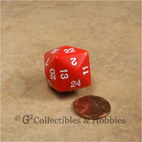D24 Opaque Red with White Numbers