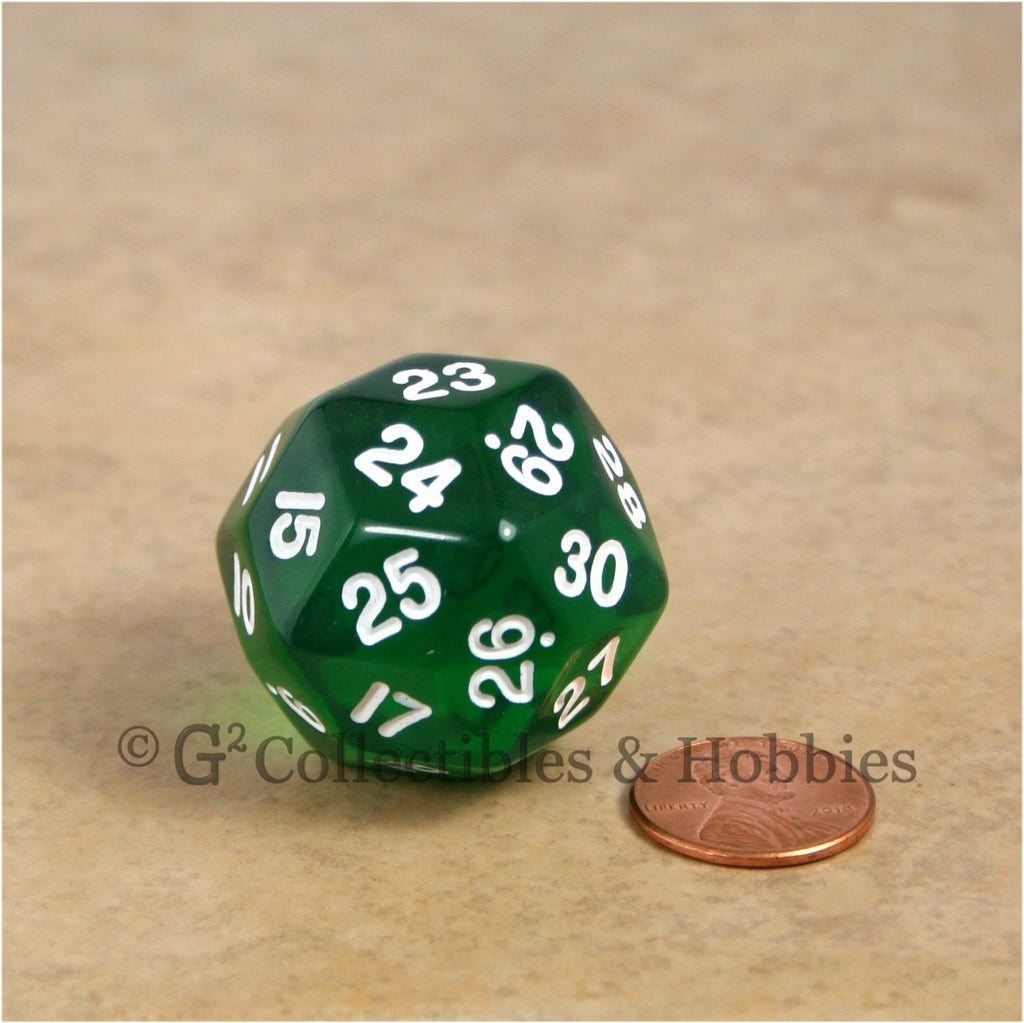 D30 Transparent Green with White Numbers