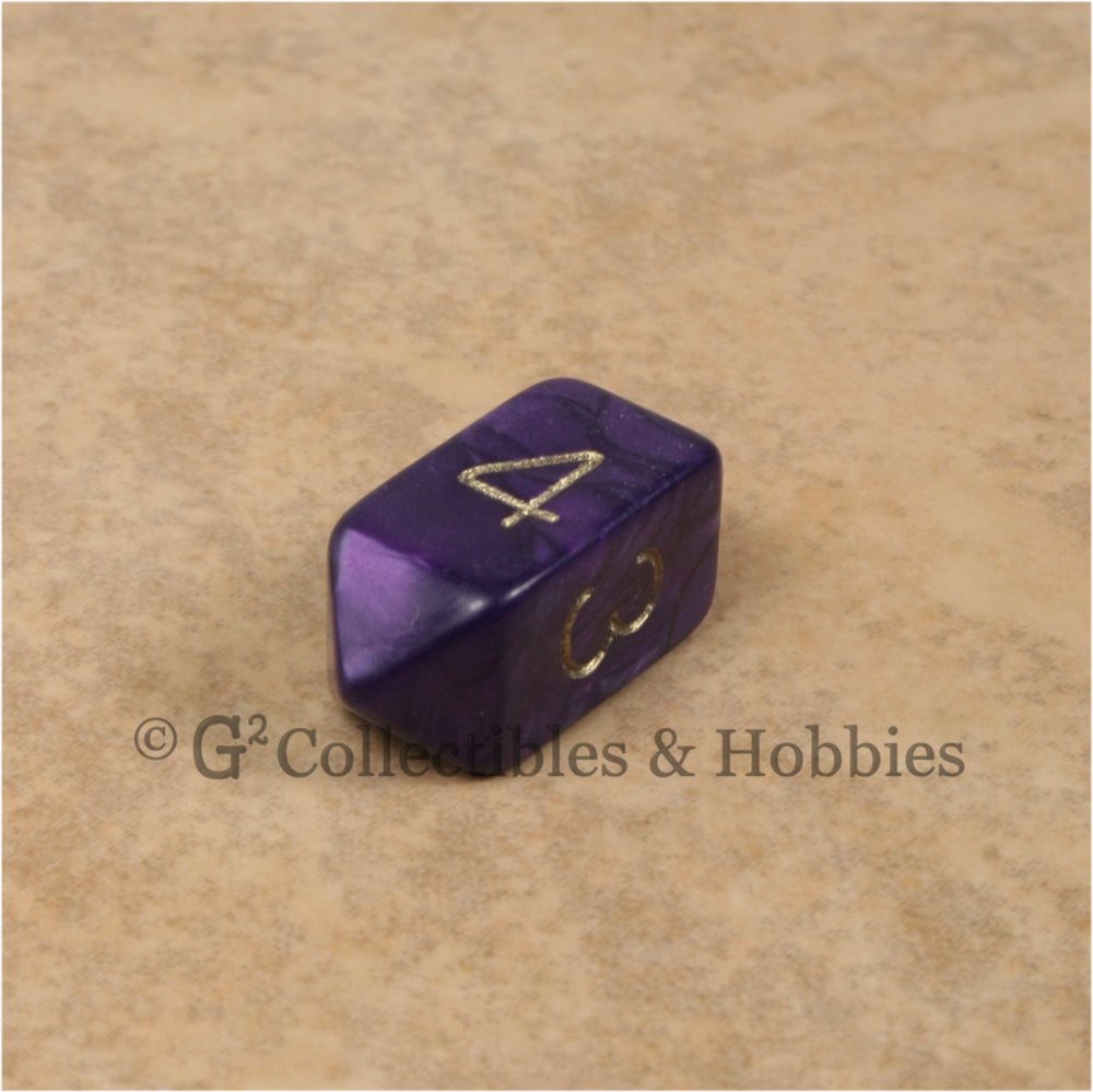 D4 Crystal Pearl Purple Die with Gold Numbers