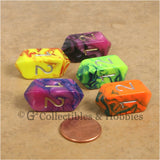 D4 Crystal Toxic Dice 5pc Set - 5 Colors