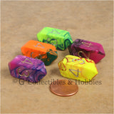 D4 Crystal Toxic Dice 5pc Set - 5 Colors