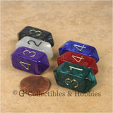 D4 Crystal Pearl Dice 6pc Set - 6 Colors