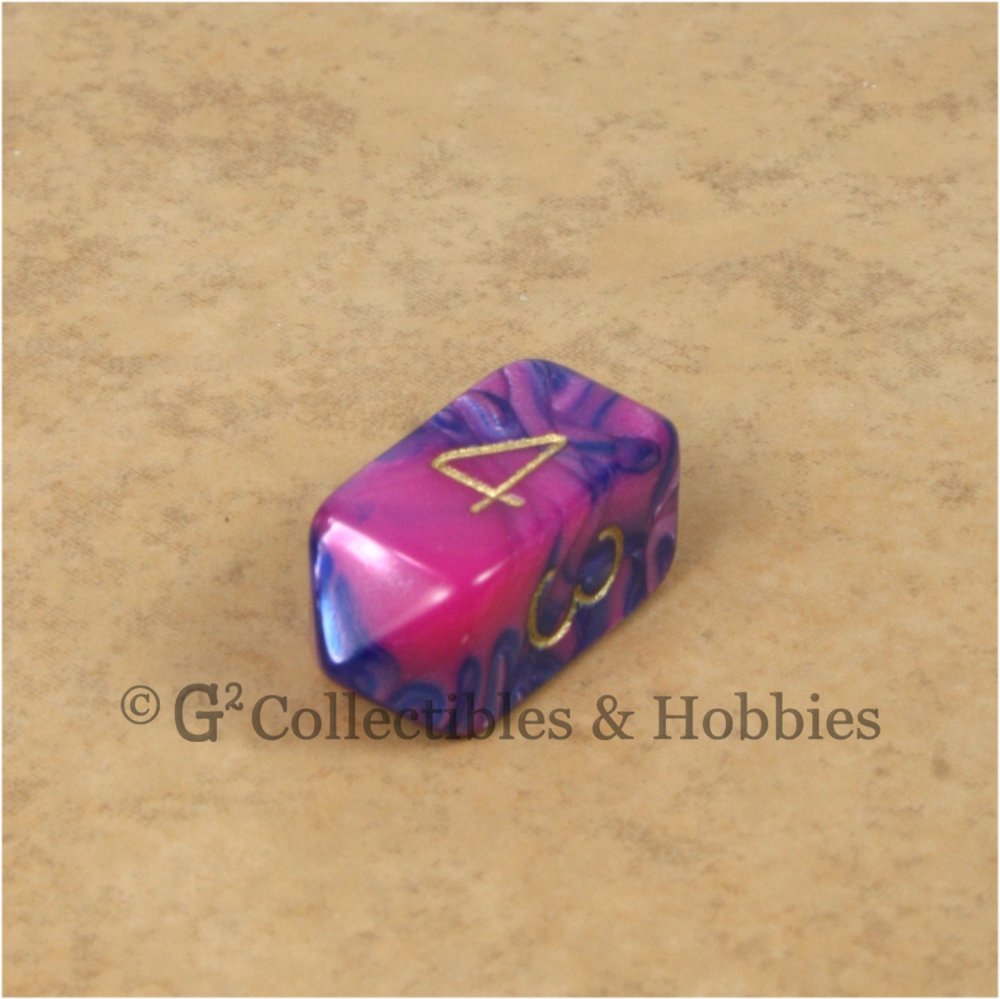 D4 Crystal Toxic Pink Blue with Gold Numbers