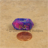 D4 Crystal Toxic Pink Blue with Gold Numbers