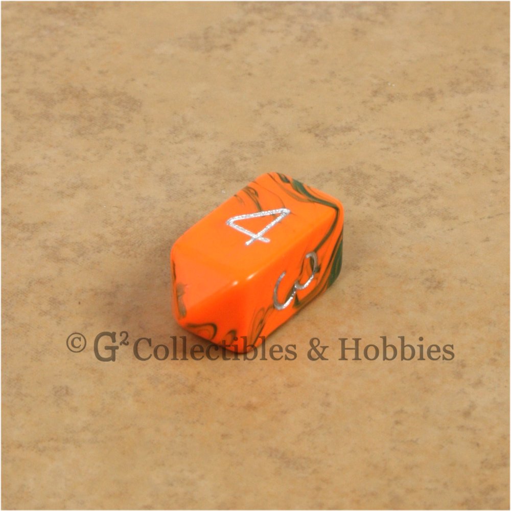 D4 Crystal Toxic Orange Blue with Silver Numbers