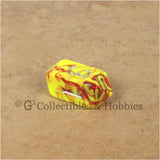 D4 Crystal Toxic Yellow Red with Silver Numbers