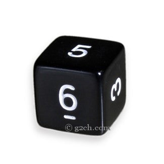 D6 Opaque Black with White Numbers