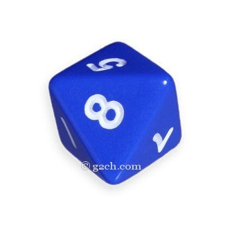 D8 Opaque Blue with White Numbers