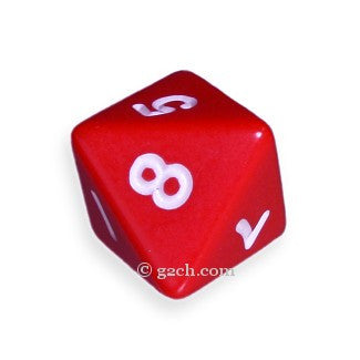 D8 Opaque Red with White Numbers