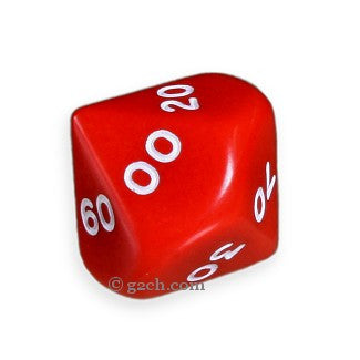 D10 DECADE Opaque Red with White Numbers