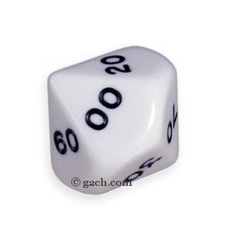 D10 DECADE Opaque White with Black Numbers