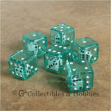 D6 19mm Double Dice 6pc Dice Set - Green