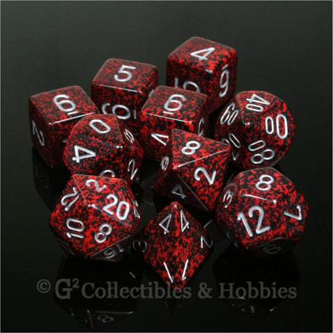 RPG Dice Set Elemental Silver Volcano 10pc