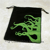 Dice Bag: Large Black Velour with Tentacles Design