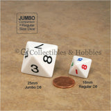 Jumbo RPG 7pc Dice & Bag Set - White with Black Numbers