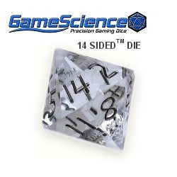D14 Transparent Diamond Gamescience Gem Die
