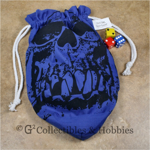 Dice Bag: Extra Large Orc Skull Blue Dice Bag