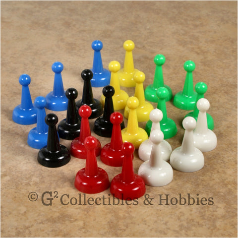 Game Pawns: Standard Set of 24 in six colors