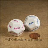 D12  Paper Scissors Rock Dice Pair