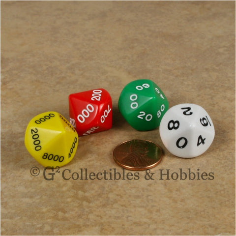 D10 Opaque Multi-Color Place Value Dice Tens 4pc Set