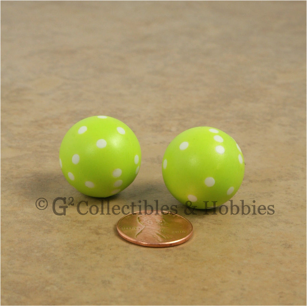 Round D6 Dice Set 2pc - Lime Green