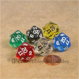 D20 RPG Dice Set : Transparent 6pc