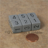 D6 RPG Dice Set : Opaque Gray with Black Numbers 6pc