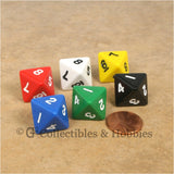 D8 RPG Dice Set : Opaque 6pc - 6 Colors