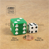 D6 25mm Jumbo Lucky Shamrock Dice Pair