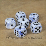 D6 16mm Deluxe Swirl Blue 6pc Dice Set