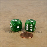 D6 16mm Deluxe Swirl Ice Green 6pc Dice Set