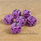 D6 16mm Deluxe Swirl Ice Purple 6pc Dice Set